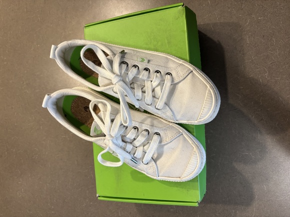 Cariama White Canvas Sneakers - Picture 1 of 4